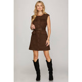 ANIMAL PRINT SUEDE MINI DRESS