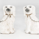 Staffordshire Dog Pair, Antique White Finish