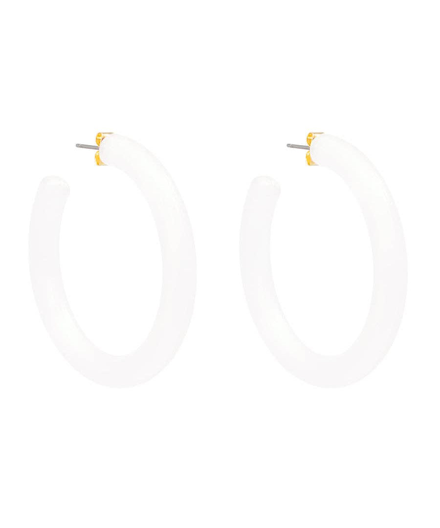 Lucite Shimmer Hoop Earring