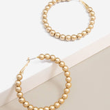 Matte Metal Beaded Hoop Earring