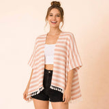 Striped Tassel Kimono