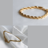 Bold 18k Gold Bracelets - Waterproof Thick Chain Bracelets: Rope