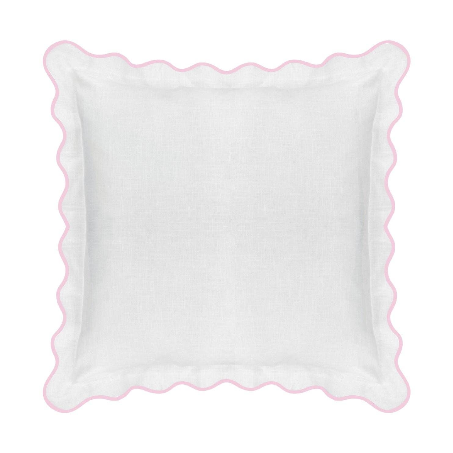 Scalloped Sham, Pink / White