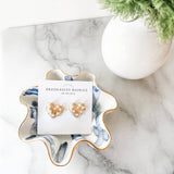 Matte Gold/Pearl Stud Earring