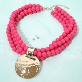 Hammered Disc Necklace