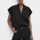 Soft Matte Drop Shoulder Blouse