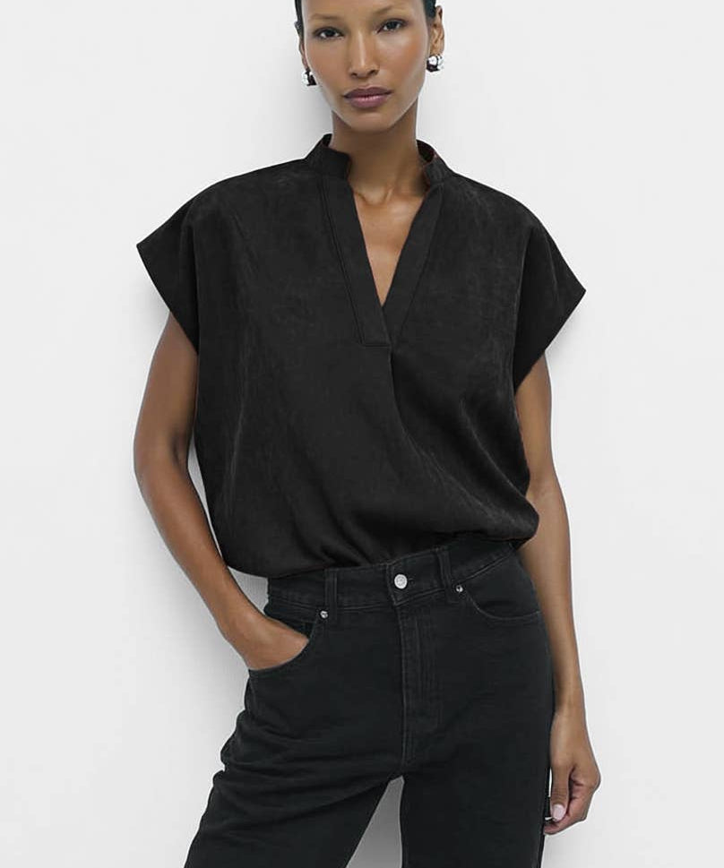 Soft Matte Drop Shoulder Blouse