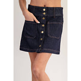 Soft Washed Mini Denim Skirt