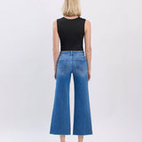 RAW HEM TWIST WIDE JEANS