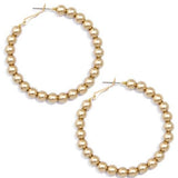 Matte Metal Beaded Hoop Earring