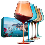 Beaches of French Riviera Wine Glasses S/5