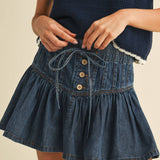 DENIM PINTUCK SKIRT