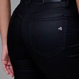 Black Coated Cropped Flare