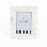White Scalloped Marble 5x7 Picture Frame