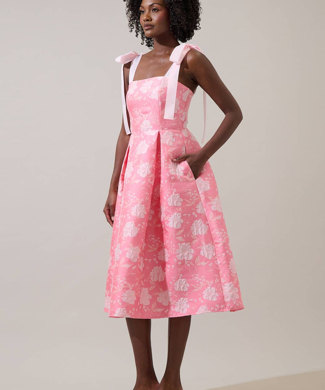 Nicole Pleated Midi Dress