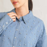 Embellished chambray shirt