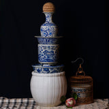 Blue and White Porcelain Dragon and Pearl Low Bowl