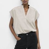 Soft Matte Drop Shoulder Blouse