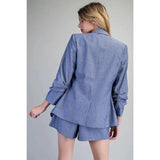 Chambray Blazer and Short Set