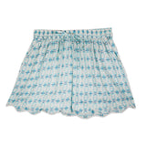 Scalloped Pajama Set Short - Cameron Blue