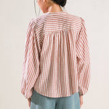 Striped peasant top
