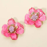 Bold Enamel Flower Earrings