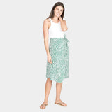 Animal Patterned Midi Wrap Skirt