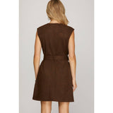 ANIMAL PRINT SUEDE MINI DRESS