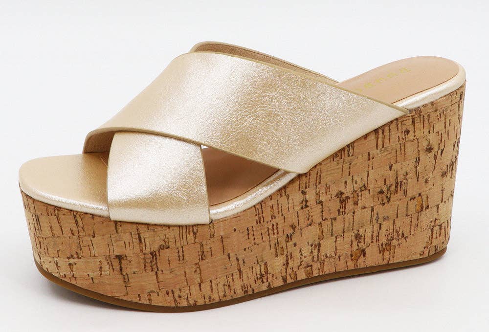 Crisscross Strap Wedge