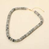 Flat Resin Disc Beaded Necklace