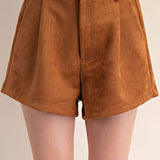 High Waist Suede Shorts