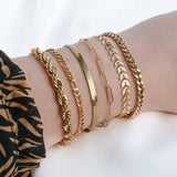 Bold 18k Gold Bracelets - Waterproof Thick Chain Bracelets: Rope