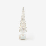 Revolving Lighted Glass Tree - Silver