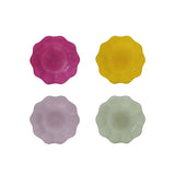 S/4 Glass Scalloped Plates