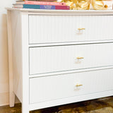 Large Fluted 3 Drawer Dresser