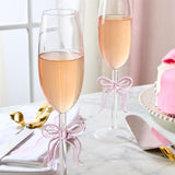 Pink Bow Champagne Flute