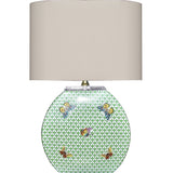 PORCELAIN GREEN FISH SCALE MOON VASE LAMP