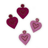 Beaded Heart Earrings
