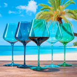 Beaches of Hawaii Wine Glasses S/5