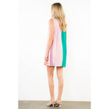 Ruffle Neck Colorblock Dress