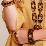 Resin Leopard Stretch Block Bracelet