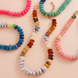 Ombre Oval Disk Beaded Necklace