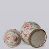 Extra Large Pink & Green Porcelain Treasures Temple Jar