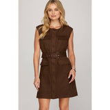 ANIMAL PRINT SUEDE MINI DRESS