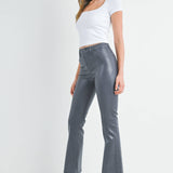 Coated Slim Bootcut w/ Scissor Cut-Coated Char