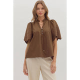 Solid short sleeve top