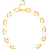 Multi-Color Resin Oval Links Collar Necklace