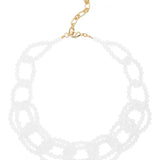 Glass Beaded Link Collar Necklace