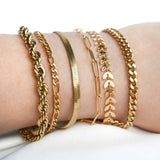Bold 18k Gold Bracelets - Waterproof Thick Chain Bracelets: Rope