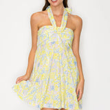 Lemon Breeze Halter Dress
